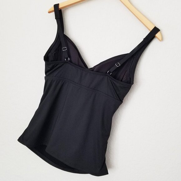 Lands' End  Chlorine Resistant Tummy Control Wrap Underwire Tankini Swimsuit Top - Picture 12 of 16
